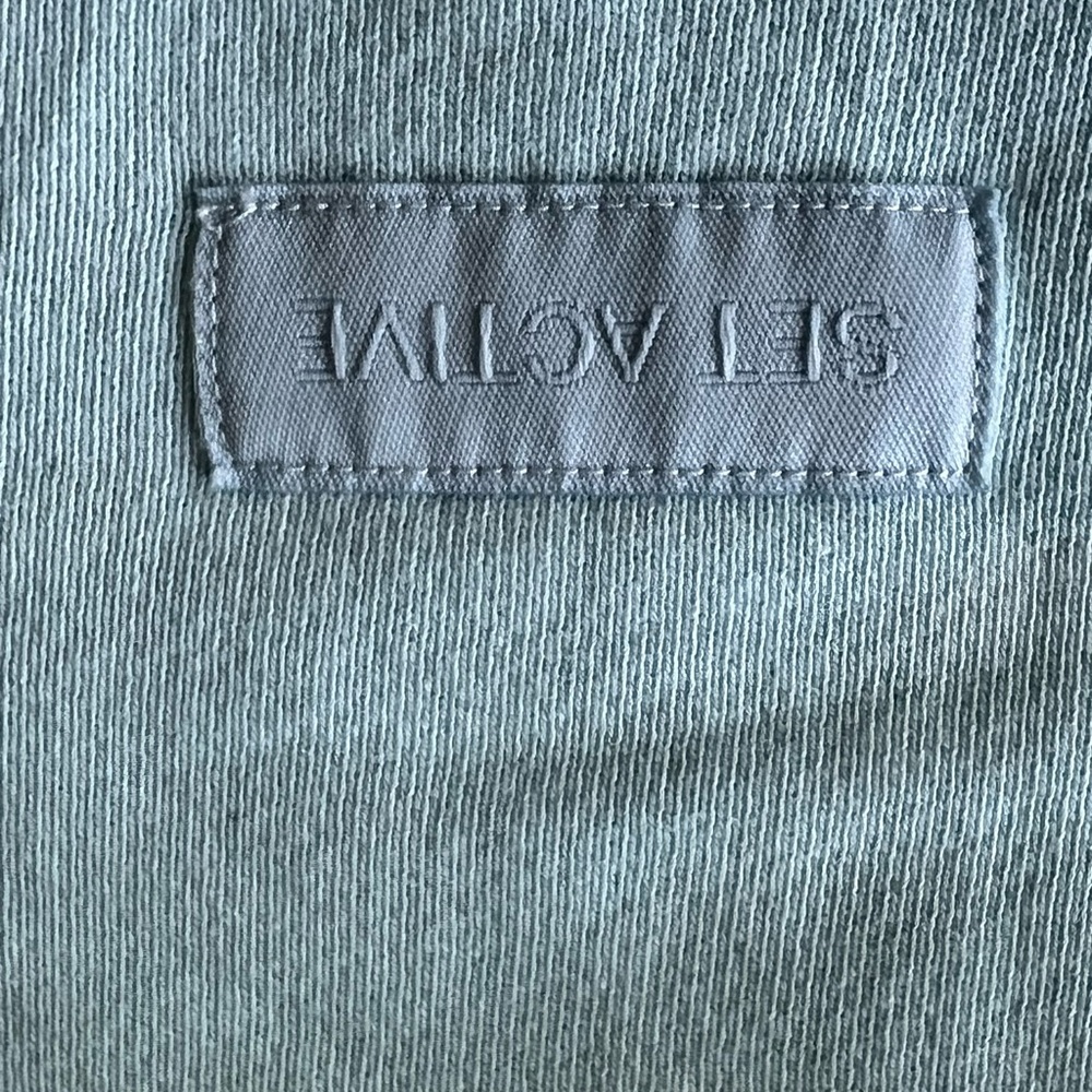 Set Active Oversized Heavyweight Hoodie Sweatshirt Light Turquoise Size Small - Picture 8 of 9